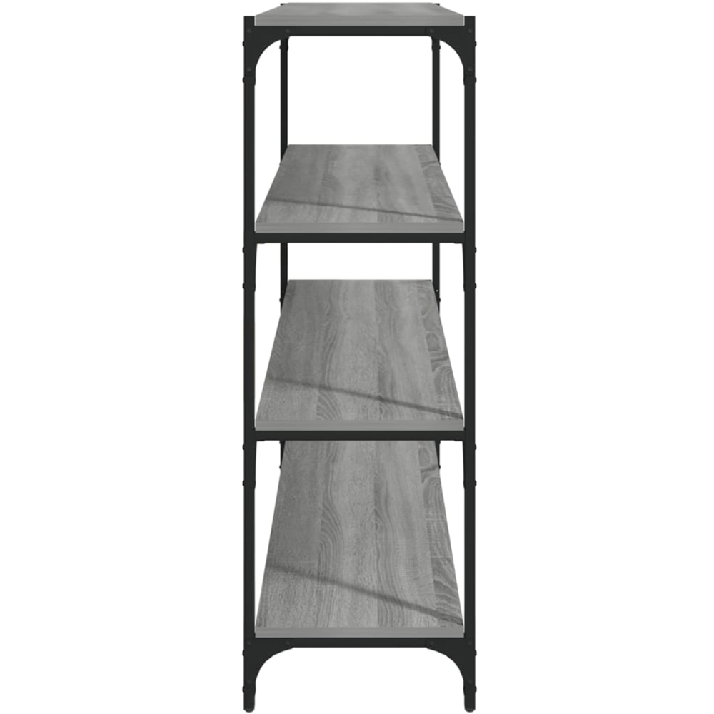vidaXL 4 Shelf Grey Sonoma Wood and Steel Bookcase Image 5