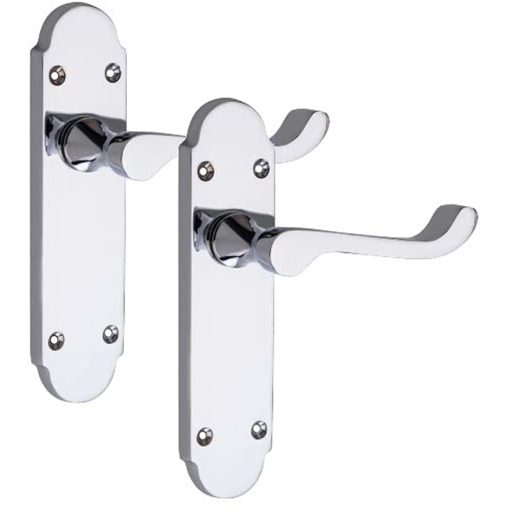 Golden Grace Polished Chrome Victorian Epsom Scroll Latch Door Handle Pair 168 x 40mm 4 Pack Image 3