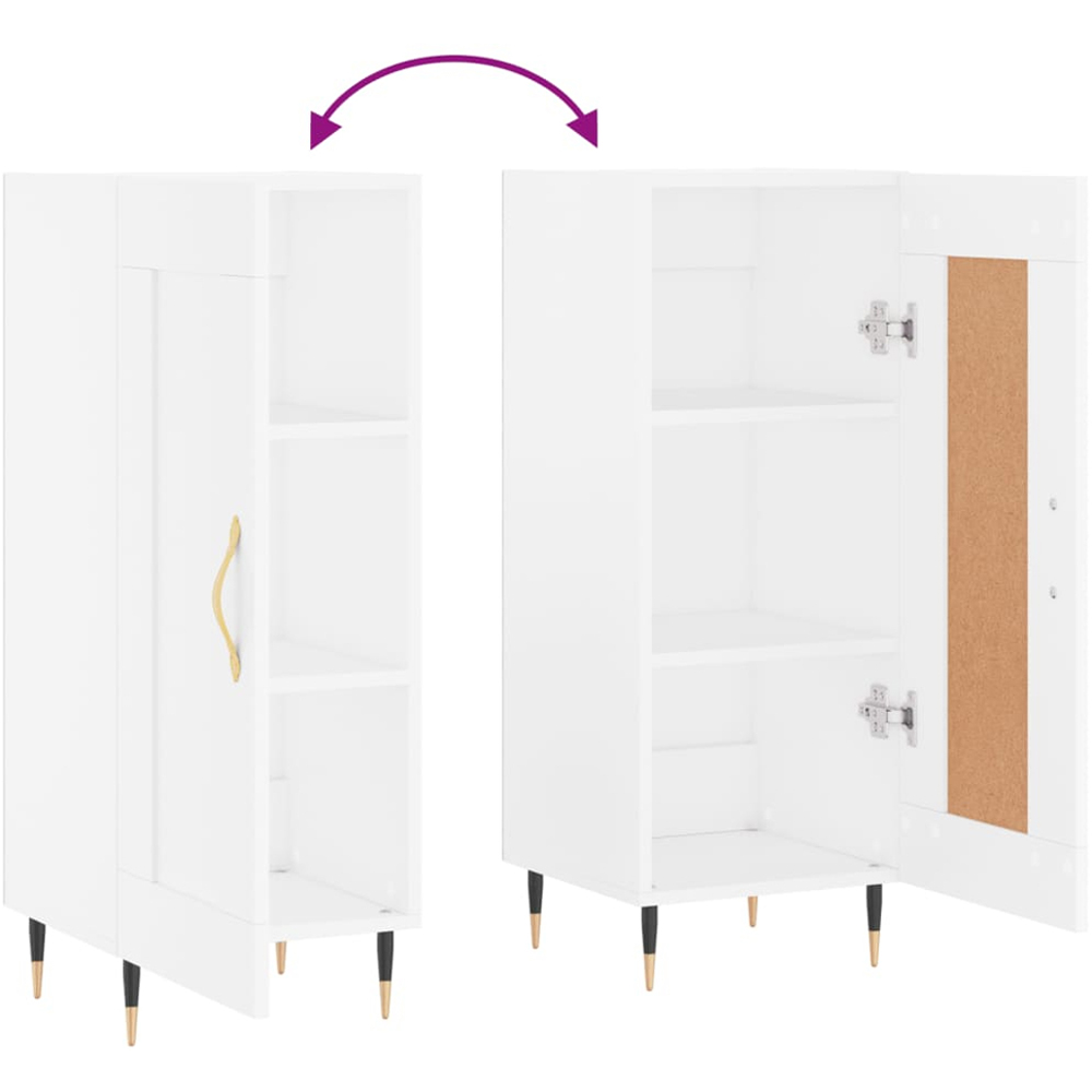vidaXL Single Door White Sideboard Image 9
