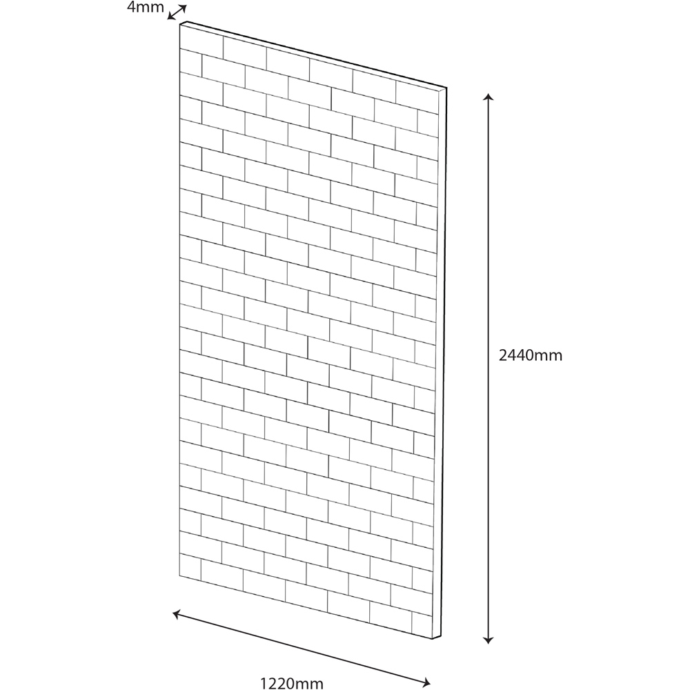 Wetwall Grey Composite Tile Shower Wall Panel 2440 x 1220mm Image 5