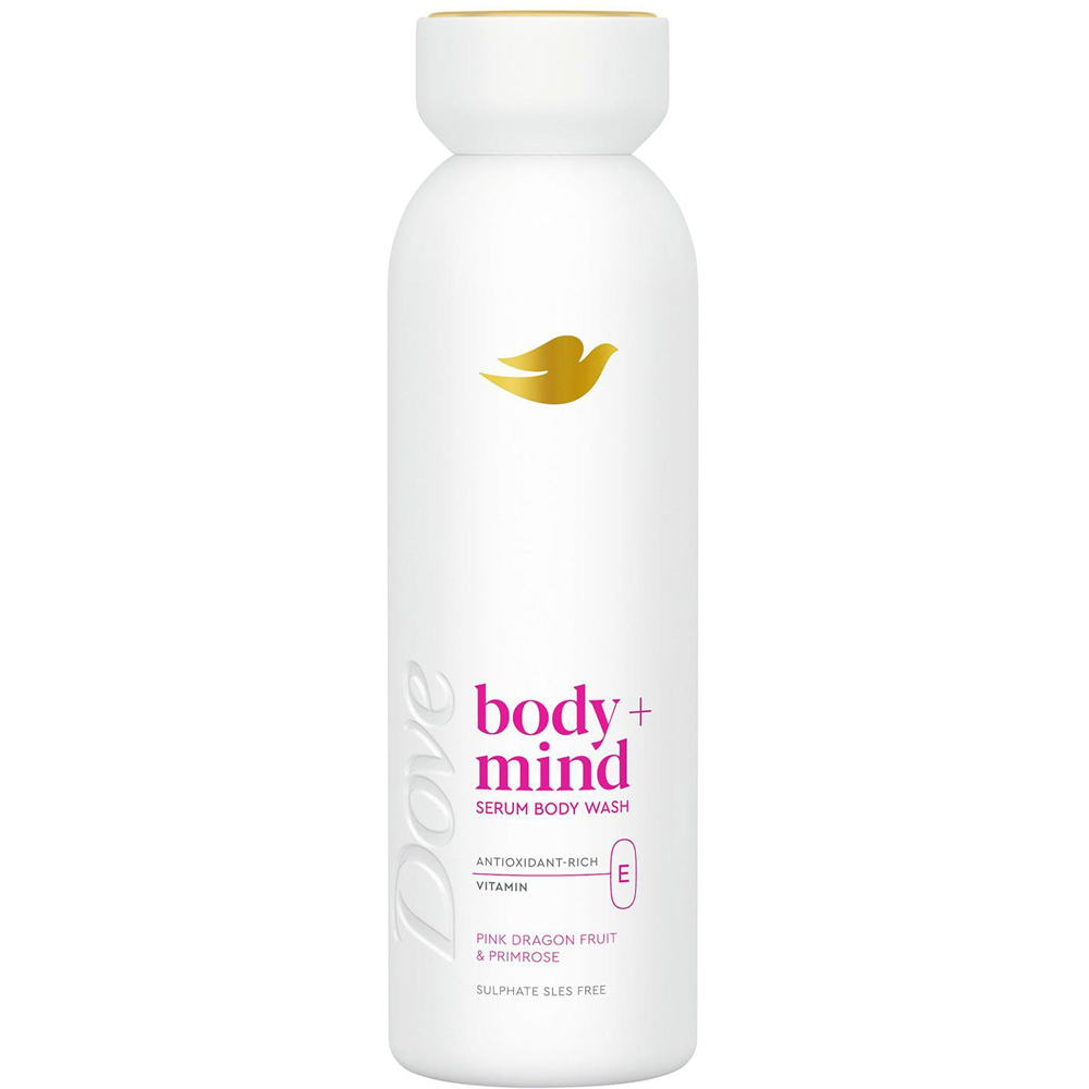 Dove Body+Mind Pink Dragon Fruit and Primrose Vitamin E Serum Body Wash 350ml 6 Pack Image 2