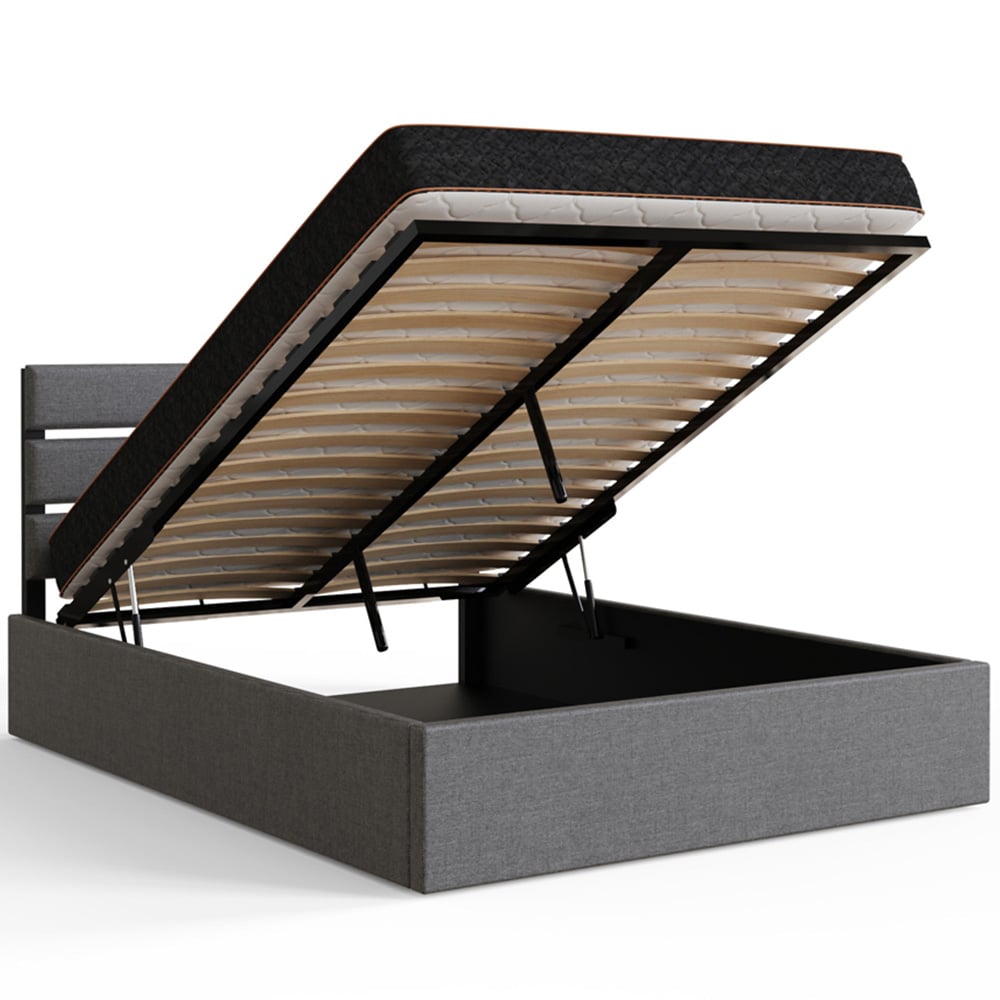 GFW Hudson King Size Grey End Lift Ottoman Bed Image 7