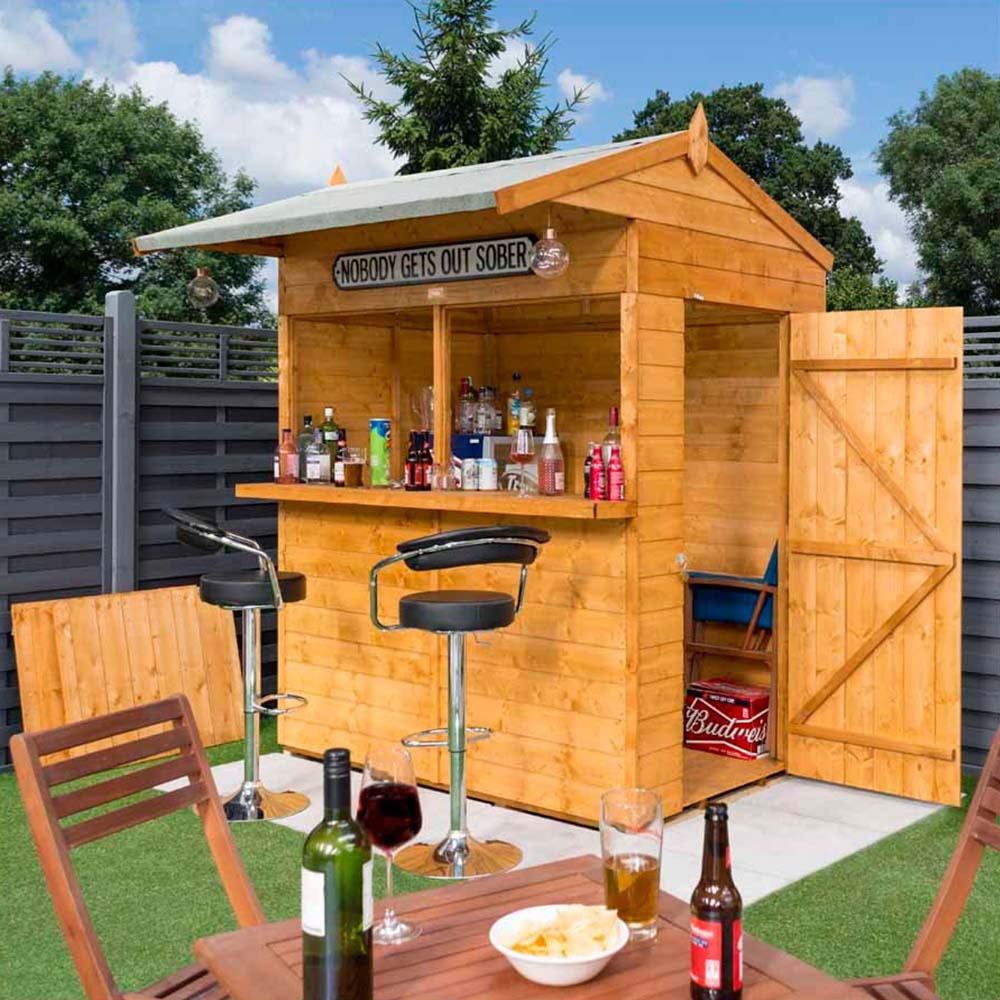 Rowlinson 8 x 6ft Wooden Garden Bar Image 5