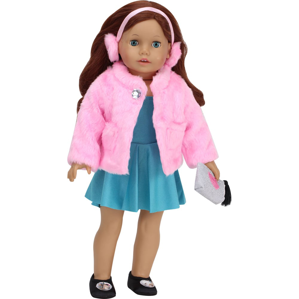 Teamson Kids Pink Fur Coat and Earmuff Headband Image 5