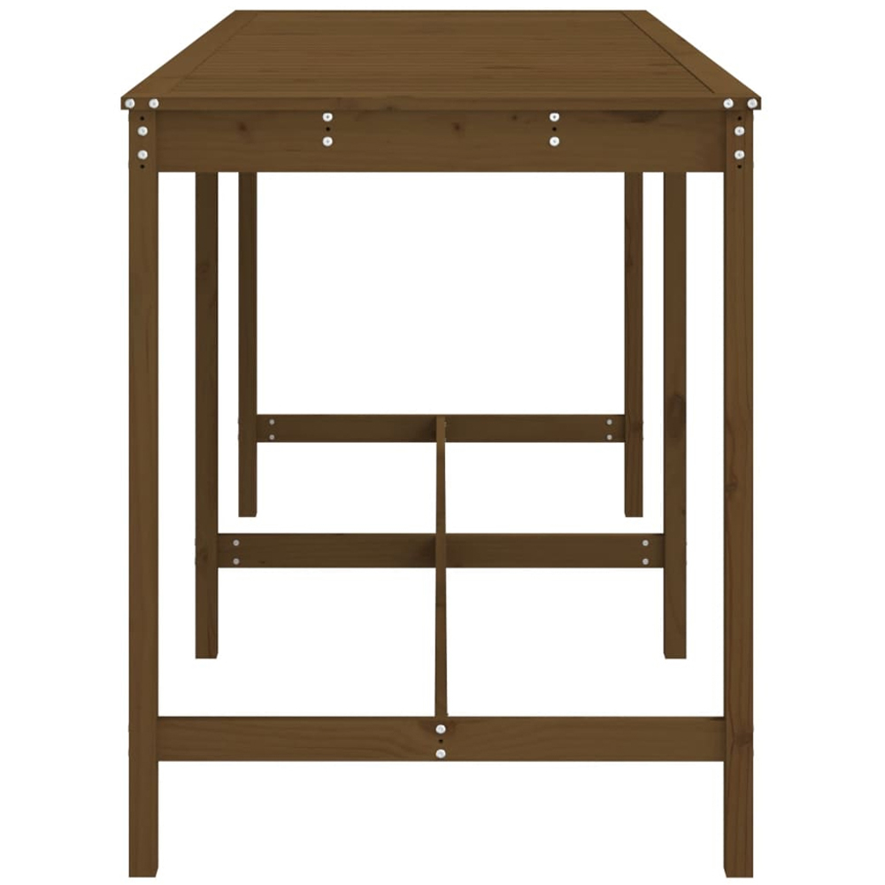 vidaXL 8 Seater Solid Pine Wood Slatted Garden Dining Table Honey Brown Image 4