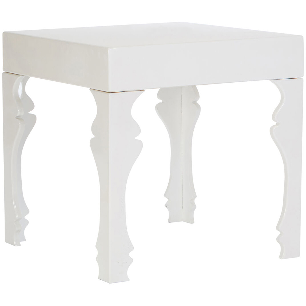 Premier Housewares White High Gloss Wooden Side Table Image 2
