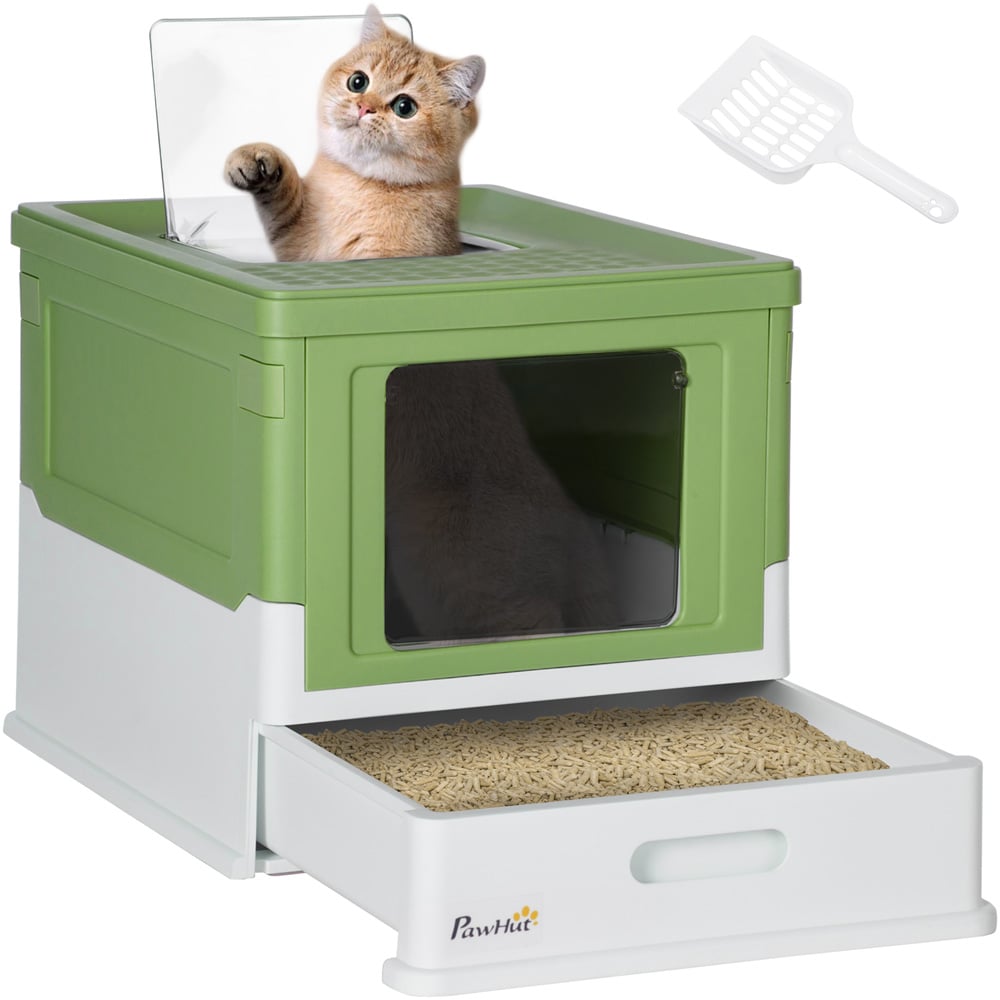 PawHut Light Green Cat Litter Box 37 x 36 x 48cm Image 1