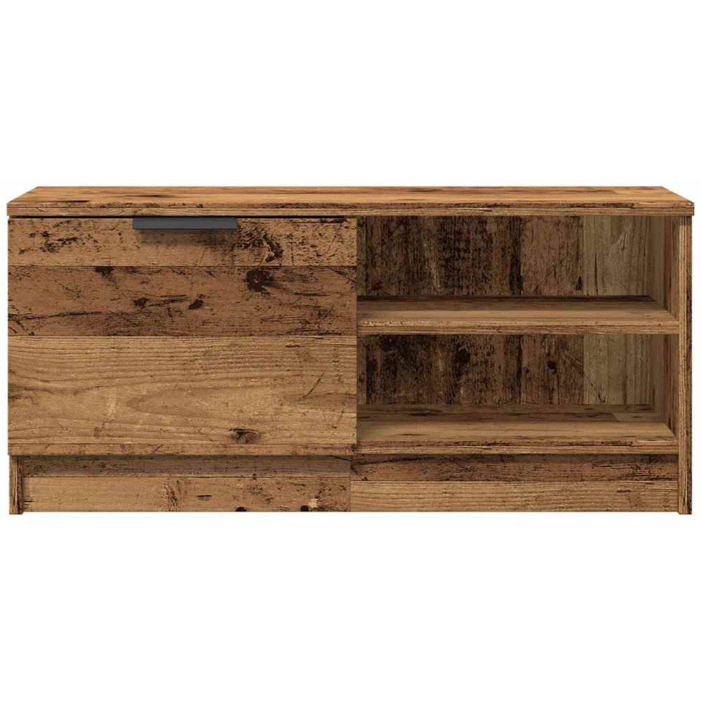 vidaXL Single Door 2 Shelf Old Wood TV Cabinet Set of 2 Image 6