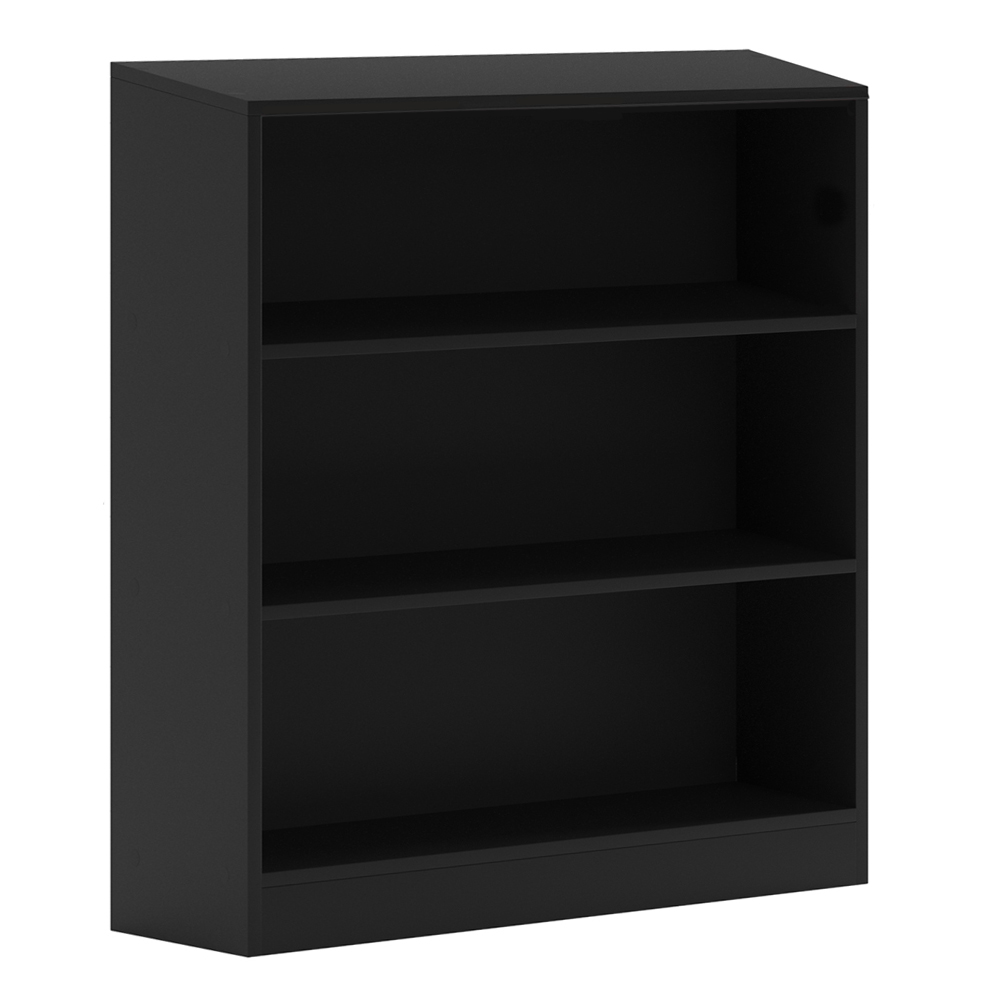 Vida Designs Cambridge 3 Shelf Black Low Bookcase Image 2