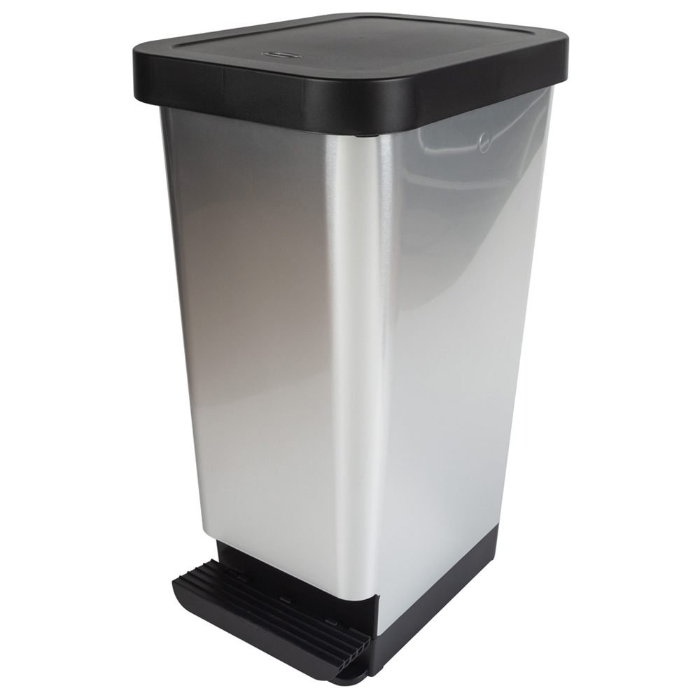 Moda Silver Pedal Bin 45L Wilko