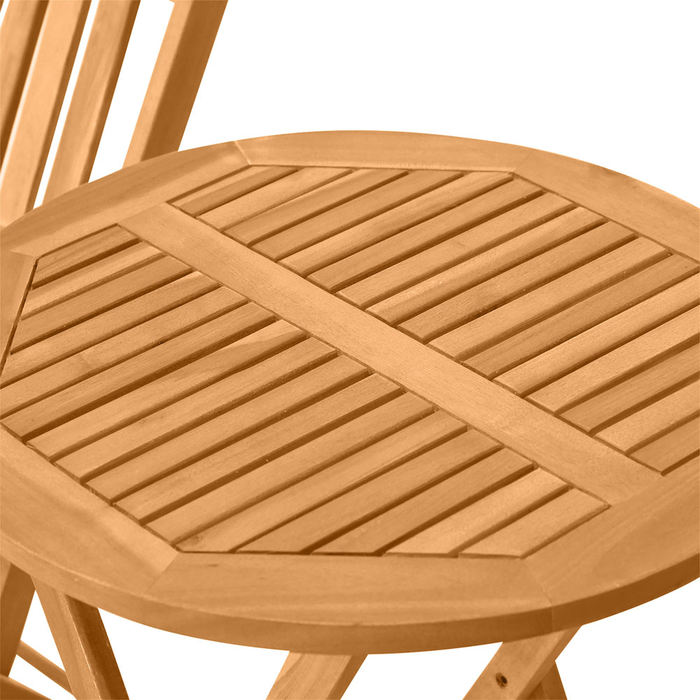 Outsunny Wooden 2 Seater Folding Bistro Set Image 4
