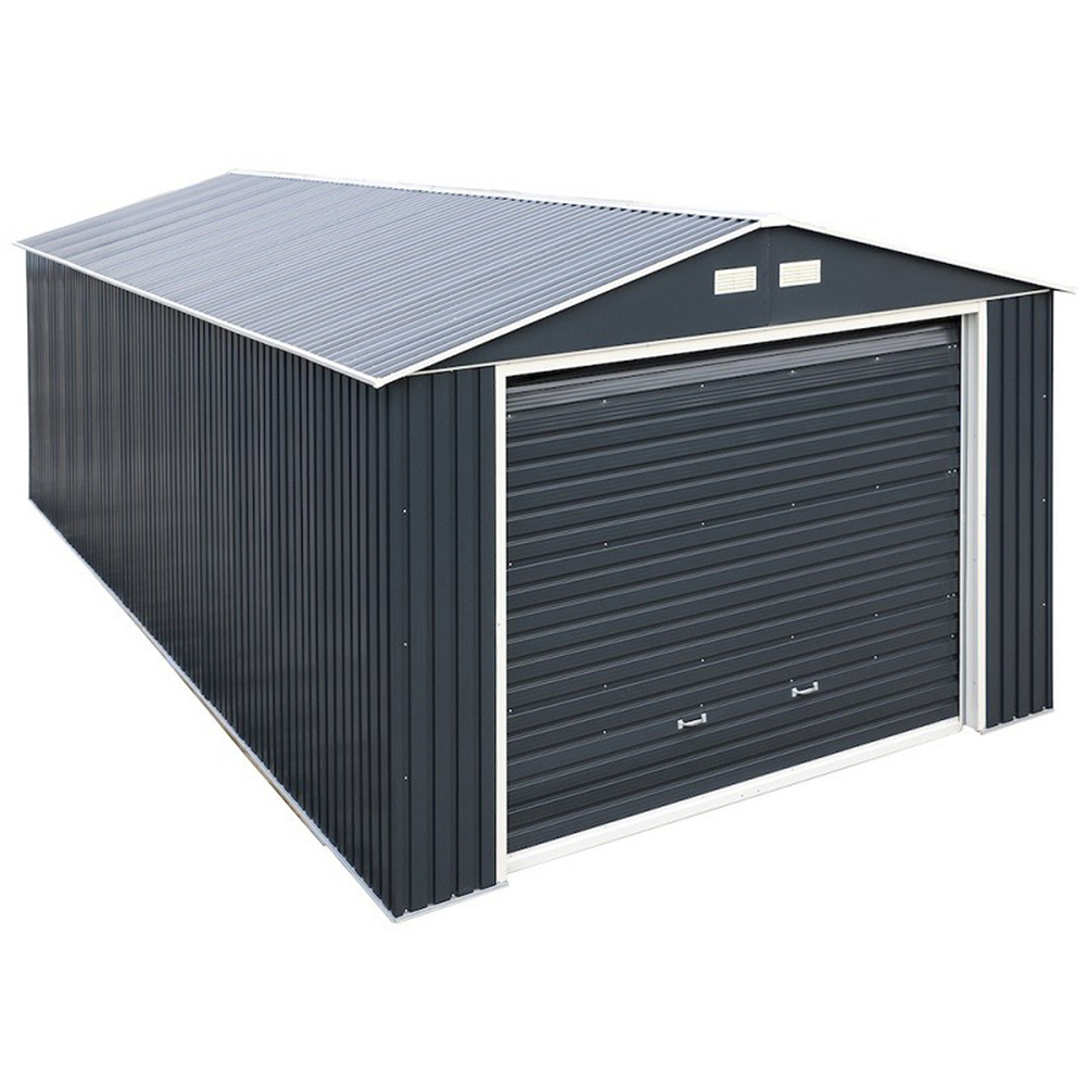 Sapphire 12 x 20ft Olympian Fronted Apex Metal Garage Image 1
