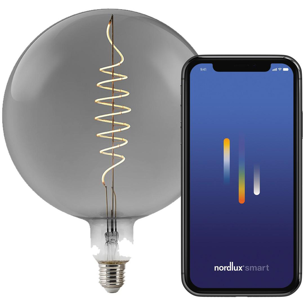 Nordlux Smart E27 G200 100 Lumens 1800K Dimmable Smoked Giant Globe Light Image 3