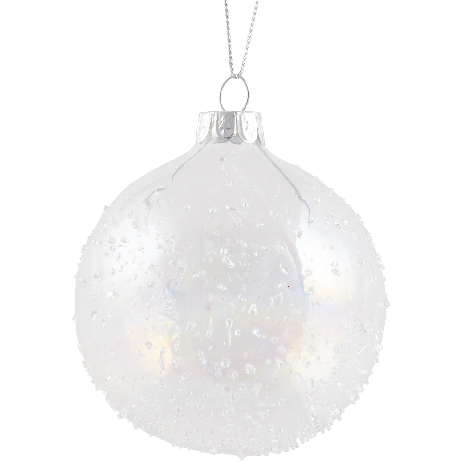 Opaque Frosted Bauble Silver - Silver Image