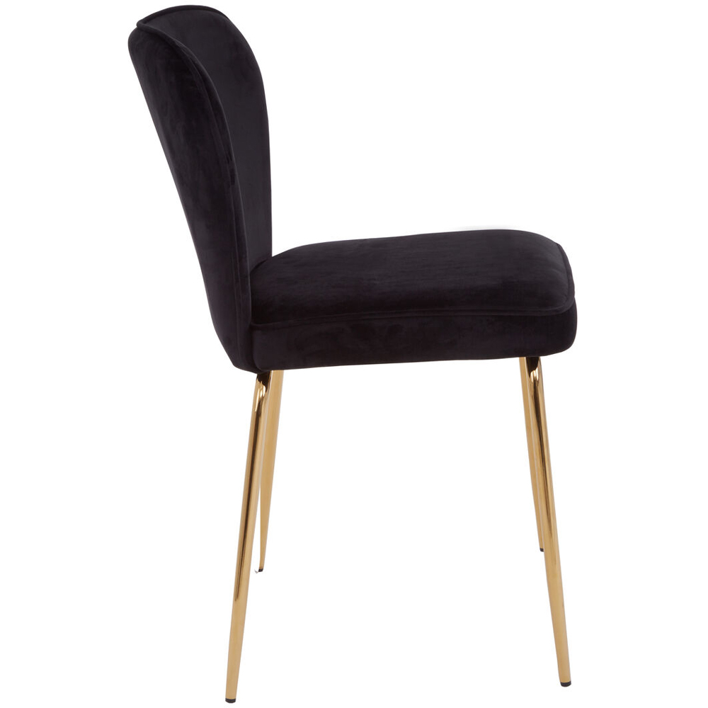 Premier Housewares Tamzin Black and Chrome Finish Curved Upholstered Dining Chair Image 5