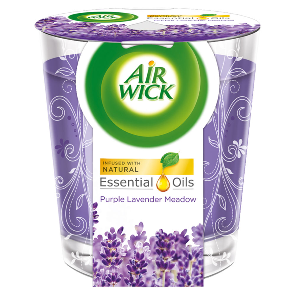 Air Wick Purple Lavender Meadow Scented Candle 105g Image