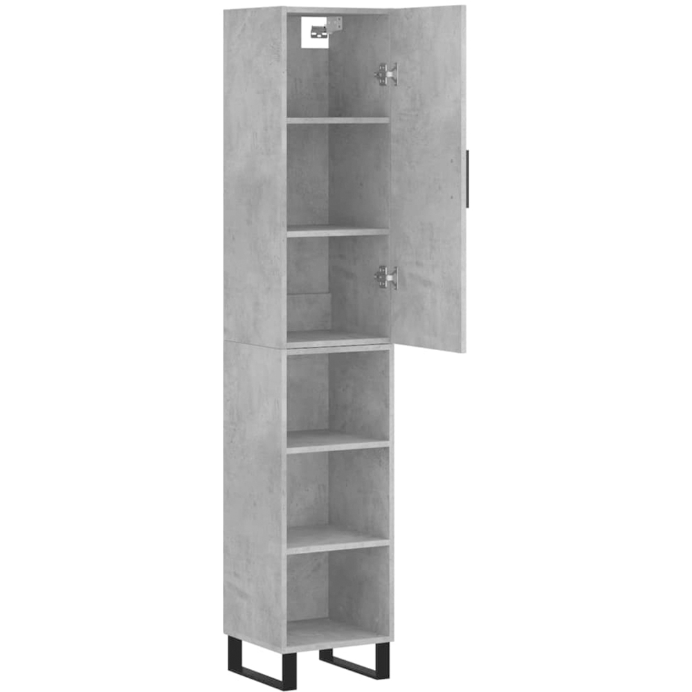 vidaXL Single Door 3 Shelf Concrete Grey Highboard Image 4