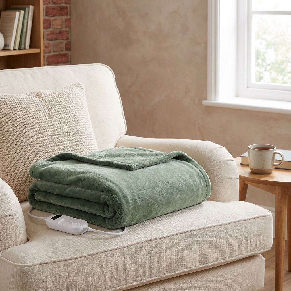 Electric Fleece Throw  - Sage Image 5
