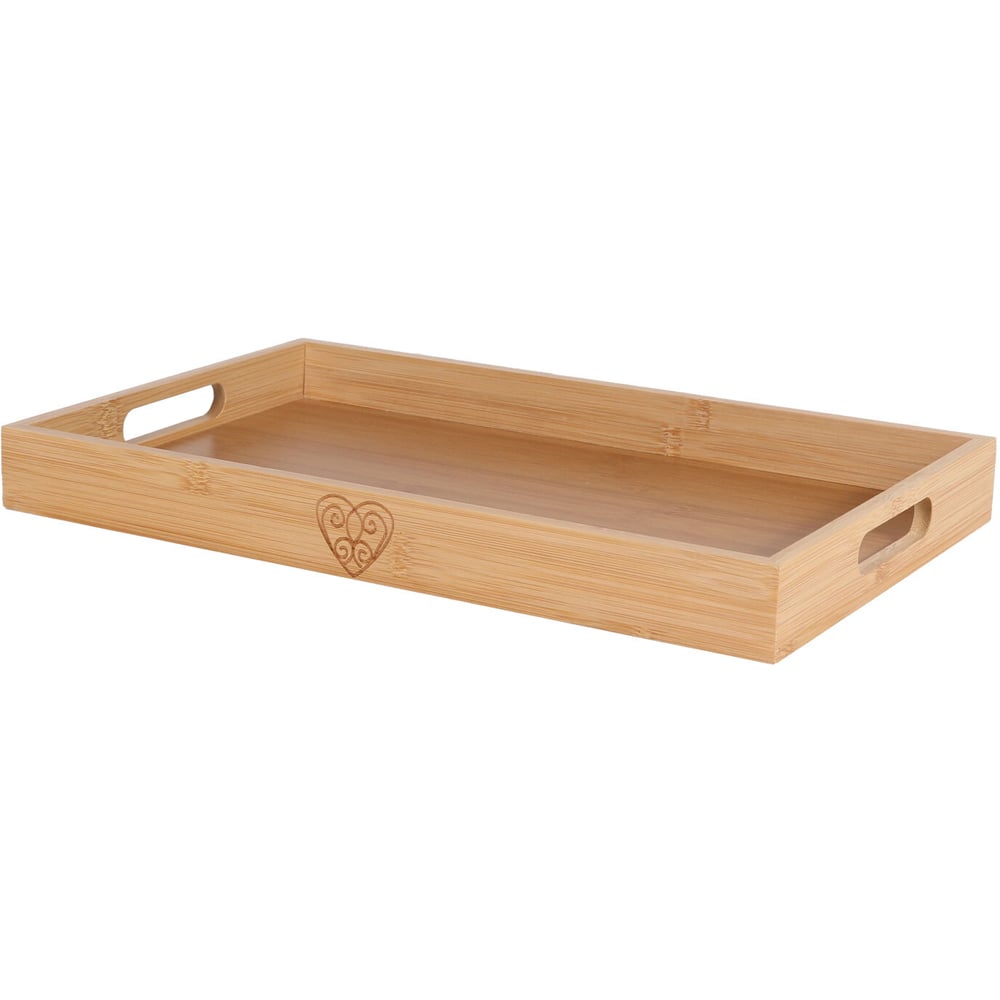 Embossed Hearts Bamboo Serving Tray Image