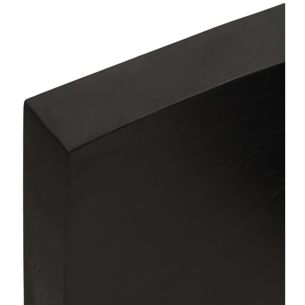 vidaXL 40 x 60 x 6cm Dark Brown Treated Solid Wood Oak Wall Shelf Image 7