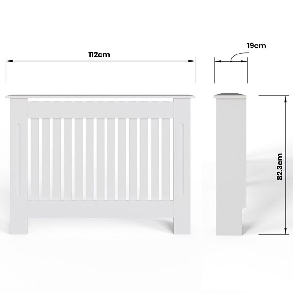 FWStyle White Vertical Slat MDF Radiator Cover Medium Image 6