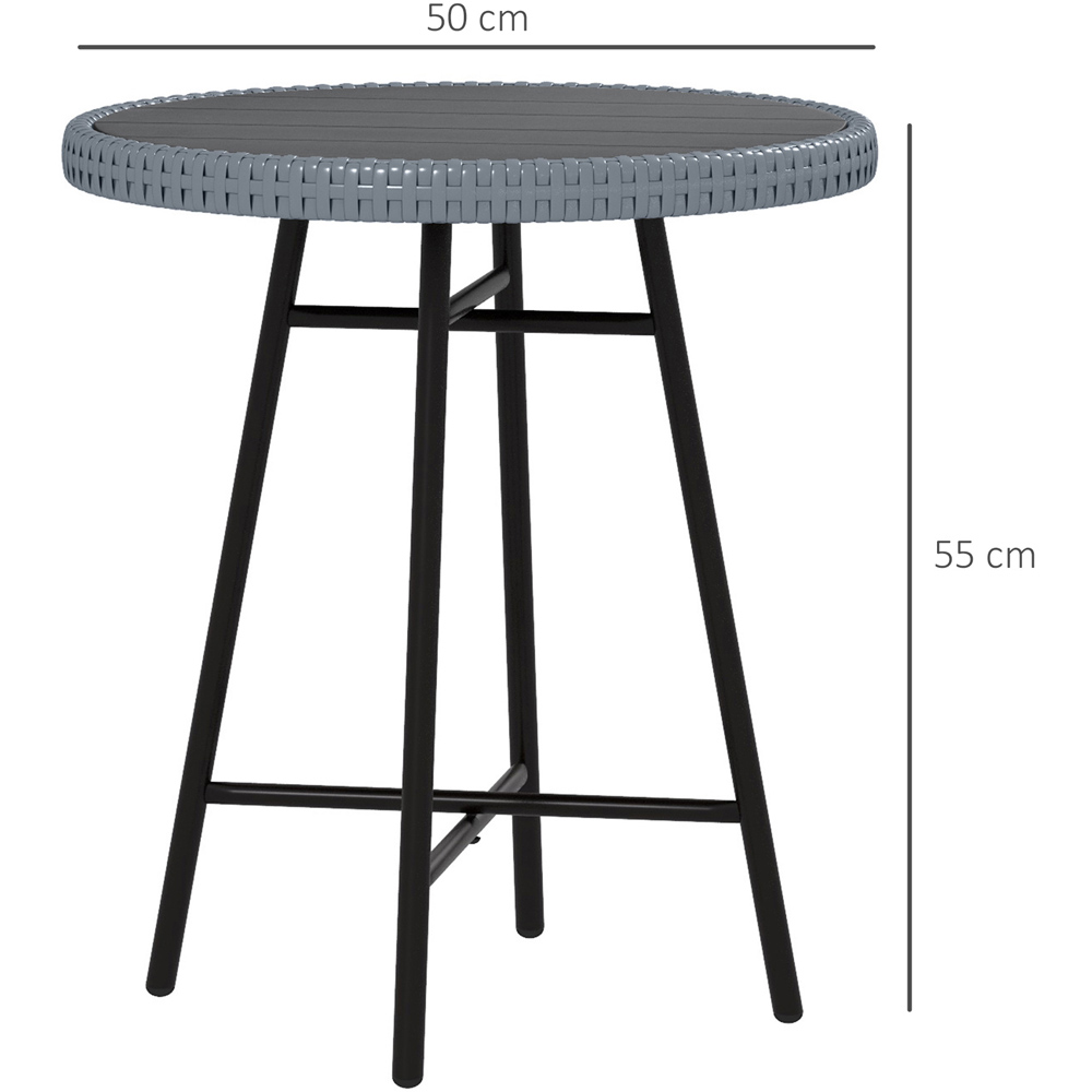 Outsunny Grey Rattan Side Table Image 7