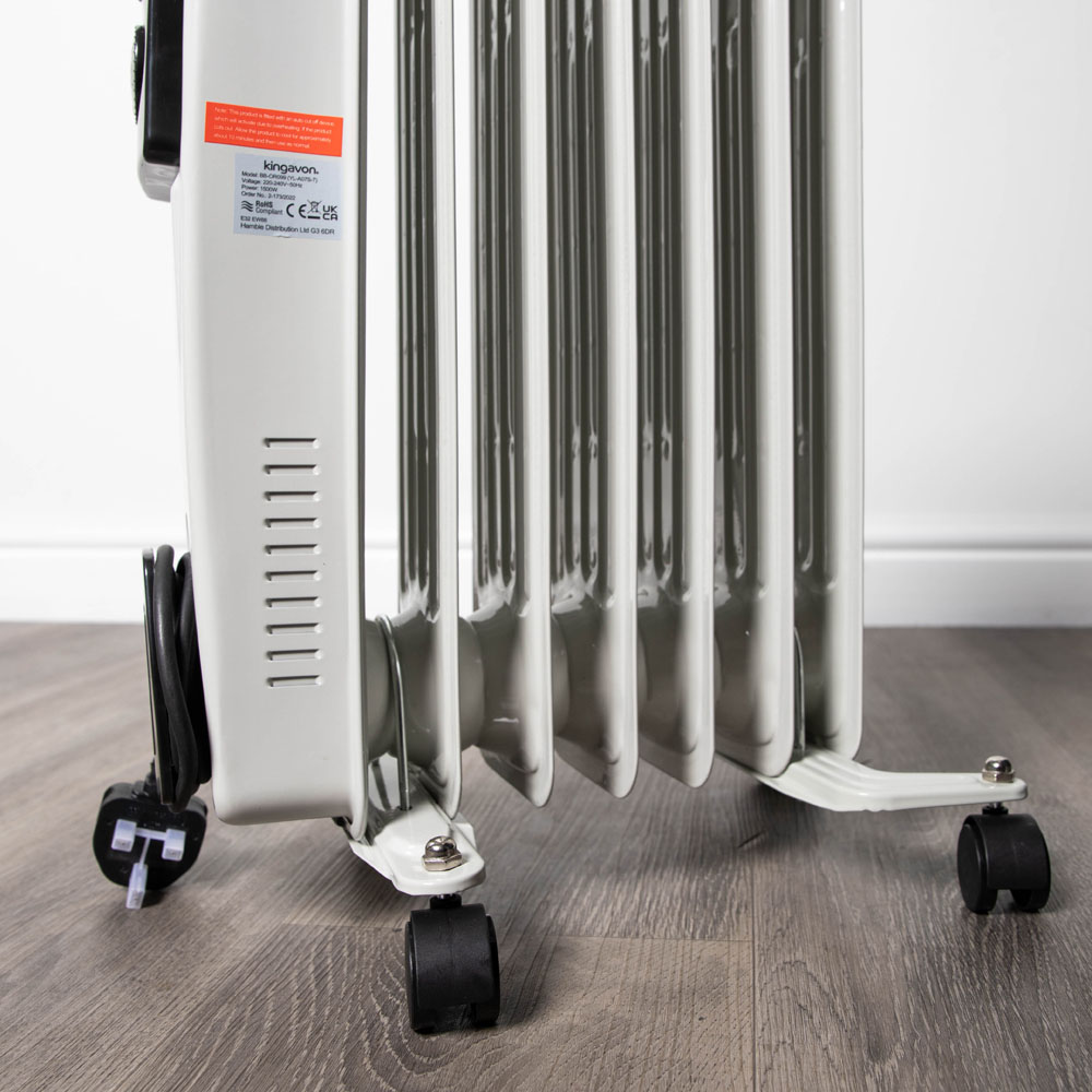 Samuel Alexander 7 Fin White Oil Filled Heater Radiator 1500W Image 6