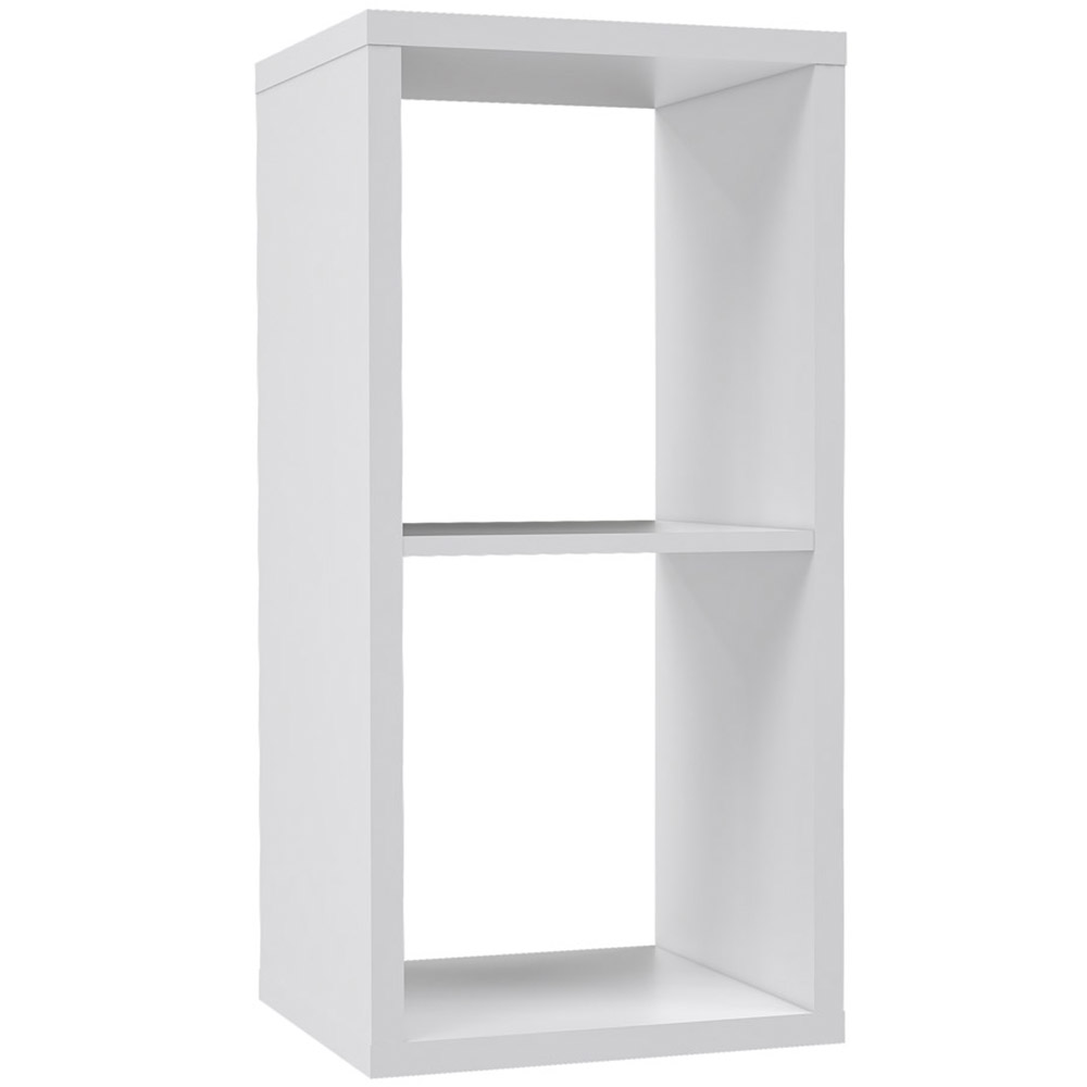 Florence Mauro 2 Shelf Matt White Bookshelf Image 2