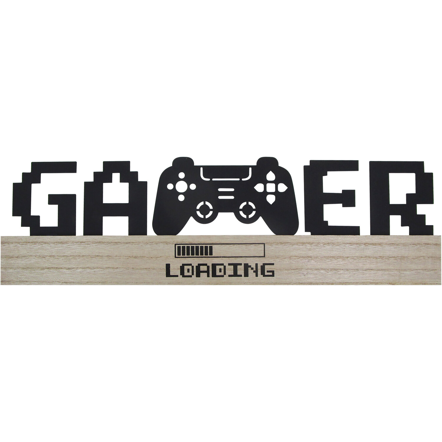 Black Gamer Pixels Metal Wall Sign Image