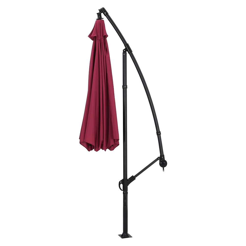 Living and Home Red Garden Cantilever Parasol with Round Base 3m Image 4
