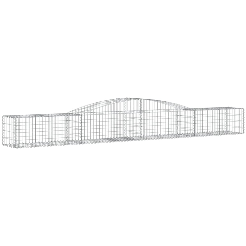 vidaXL Silver Galvanised Iron Arched Gabion Basket 400 x 50 x 40/60cm 20 Pack Image 1
