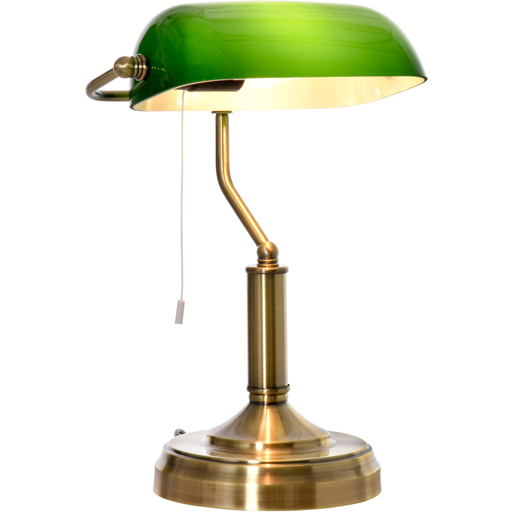 HOMCOM Green and Bronze Antique Table Lamp Image 1