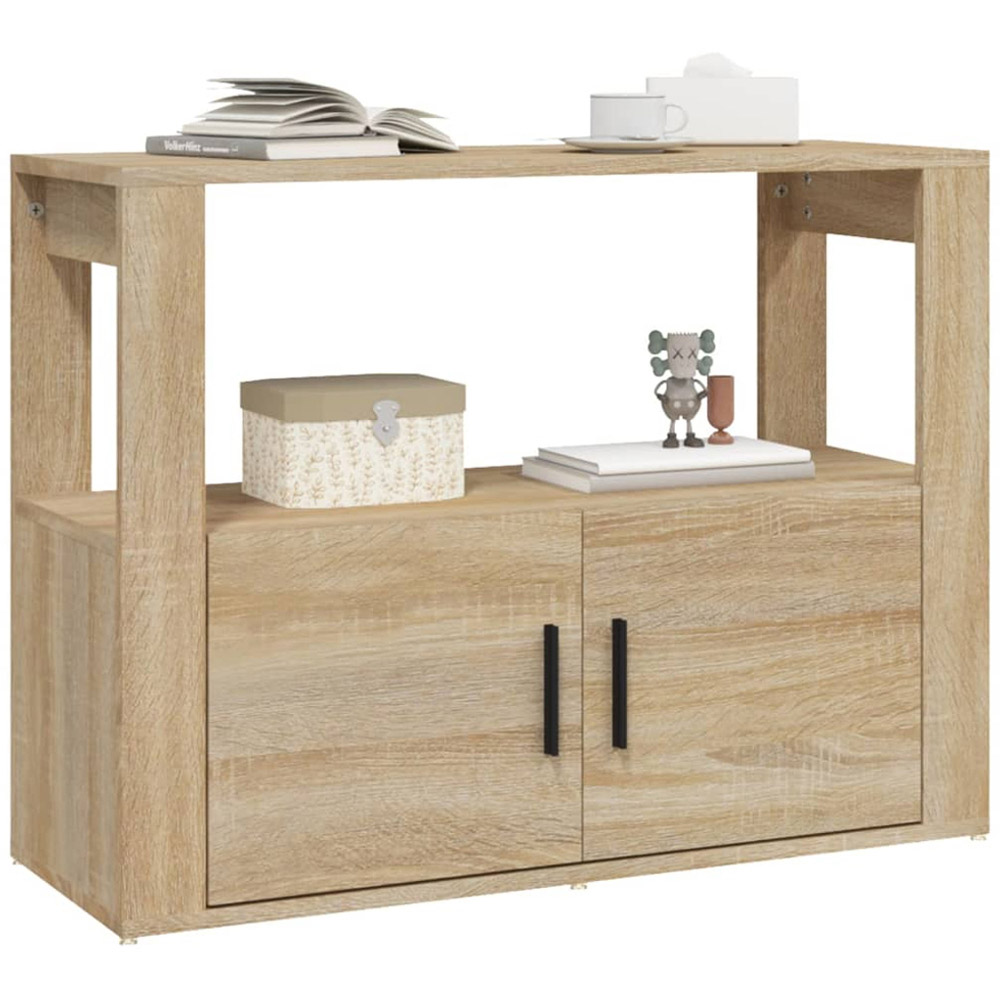 vidaXL 2 Door Single Shelf Sonoma Oak Sideboard Image 4