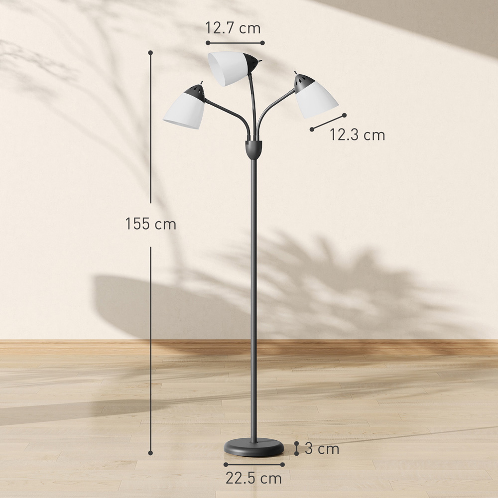 HOMCOM 3 Way Black Arc Tree Floor Lamp with 3 Colour Temperatures Image 9