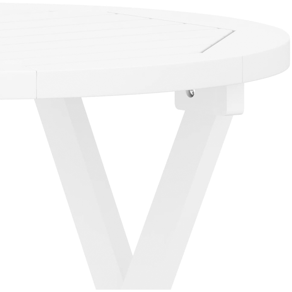 vidaXL White Solid Acacia Wood Folding Garden Table 46cm Image 5