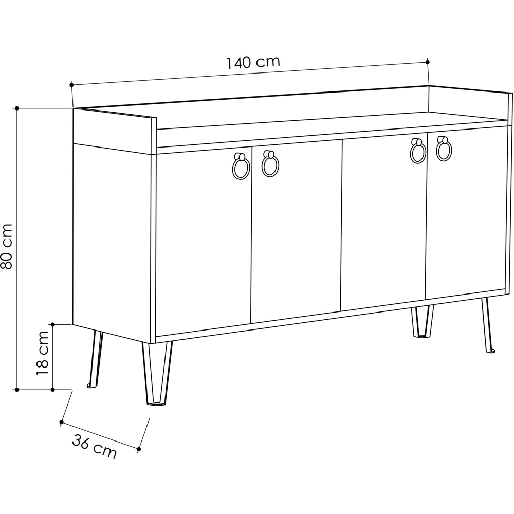 Decortie Dea 4 Door Anthracite Console Table Image 7
