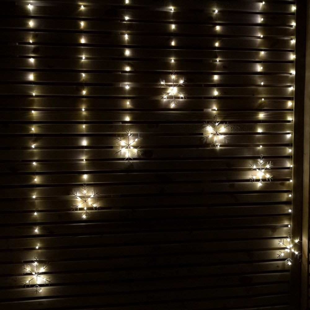 Samuel Alexander 147 Warm White LED Snowflake Curtain Light 1.2m Image 1