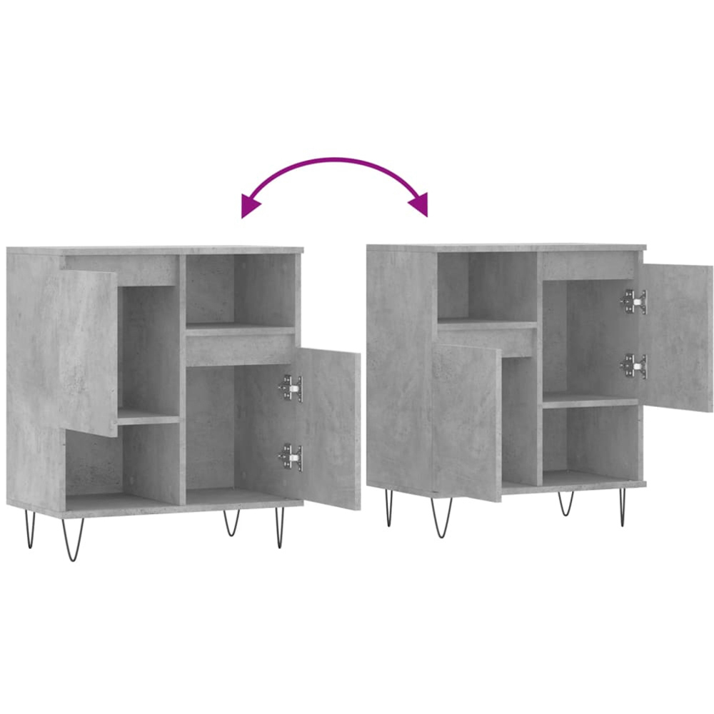vidaXL 2 Door 2 Shelf Concrete Grey Sideboard Image 9
