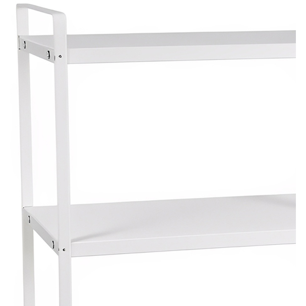 Living and Home 2-Tier White Wood Grain Countertop Storage Shelf with Metal Frame Image 3
