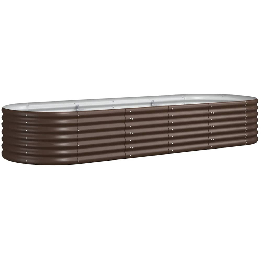 vidaXL Brown Galvanised Steel Raised Garden Bed 224 x 80 x 36cm Image 1