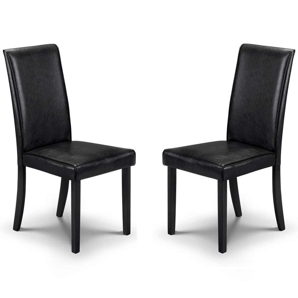 Julian Bowen Hudson Set of 2 Black Dining Chair Image 2