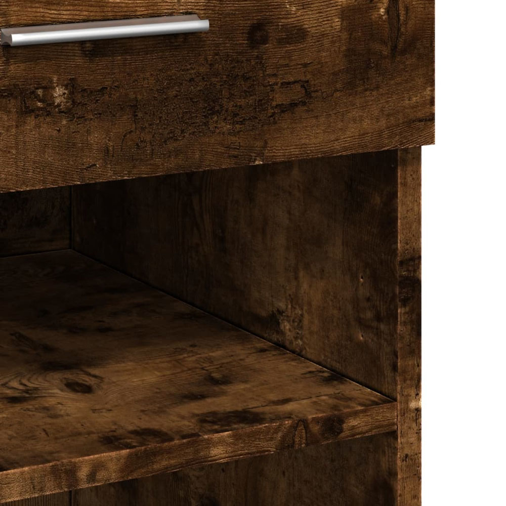 vidaXL 2 Drawer 6 Shelf Smoked Oak Sideboard Image 8
