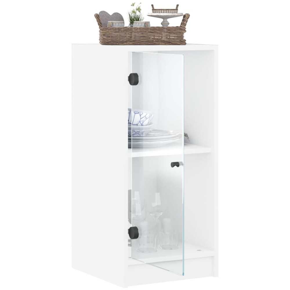 vidaXL Single Door White Side Cabinet Image 4