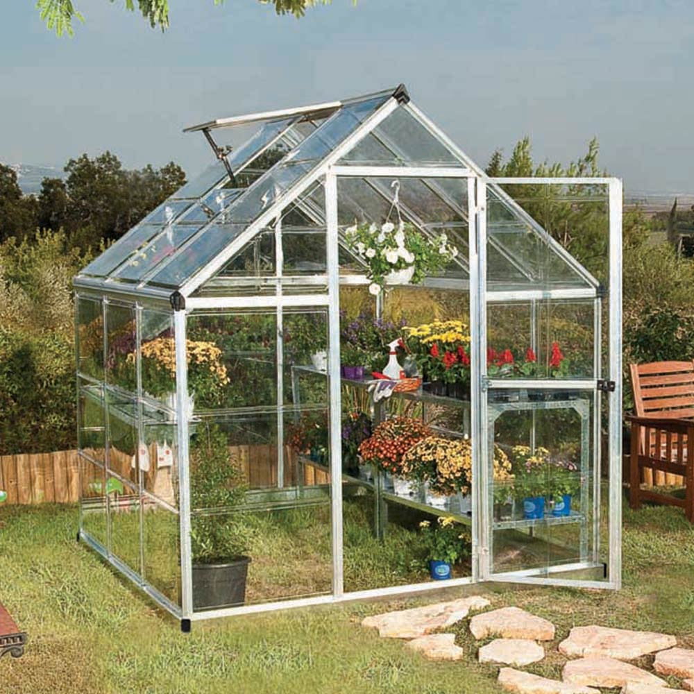 Palram Canopia Harmony Silver Polycarbonate 6 x 6ft Greenhouse Image 2