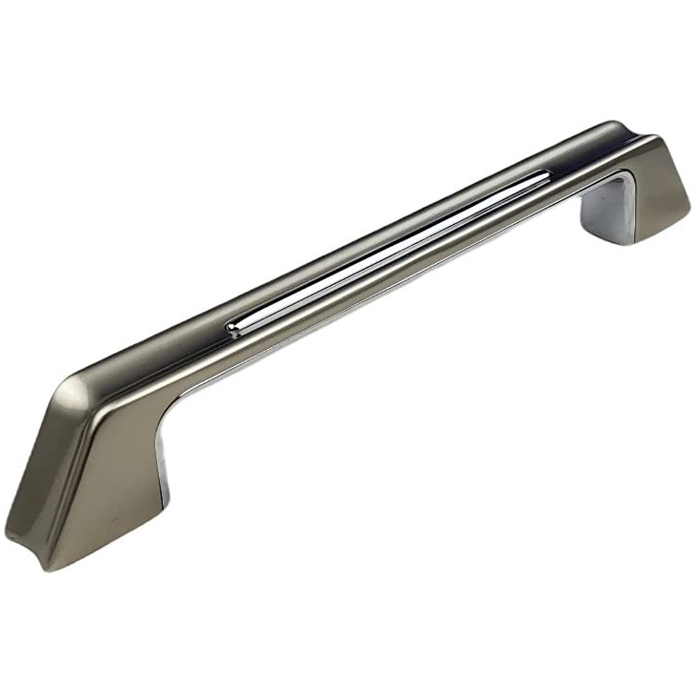 Golden Grace Satin Nickel and Polished Chrome Kappa Pull Handle Set 224mm Image