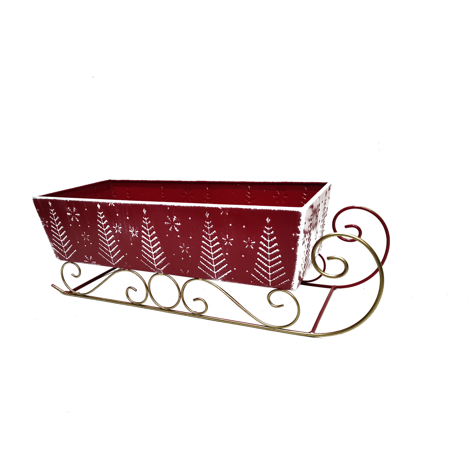 Rustic Sleigh Decoration Red or White Image 2