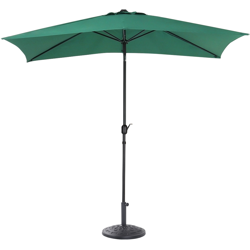 Living and Home Green Square Crank Tilt Parasol with Round Base 3m Image 4