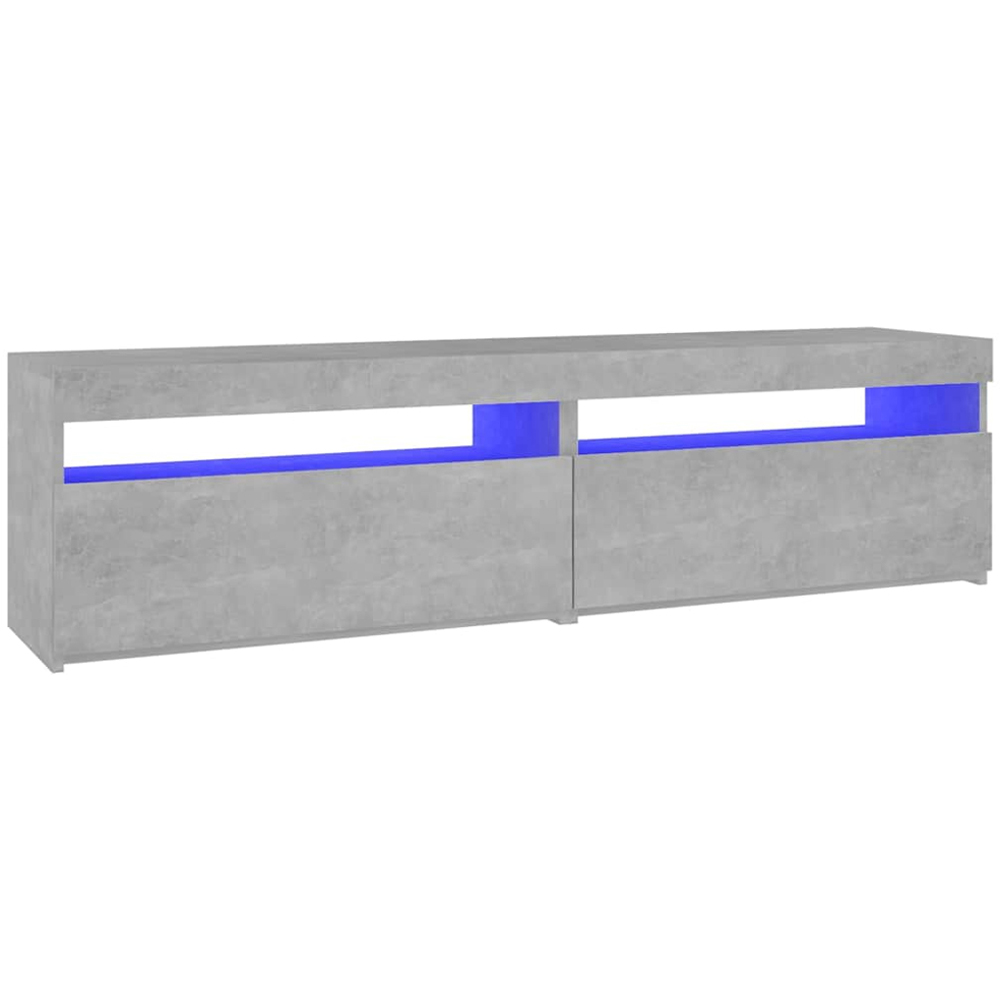 vidaXL Single Door Single Shelf Concrete Grey TV Cabinet with LED Lights Set of 2 Image 4