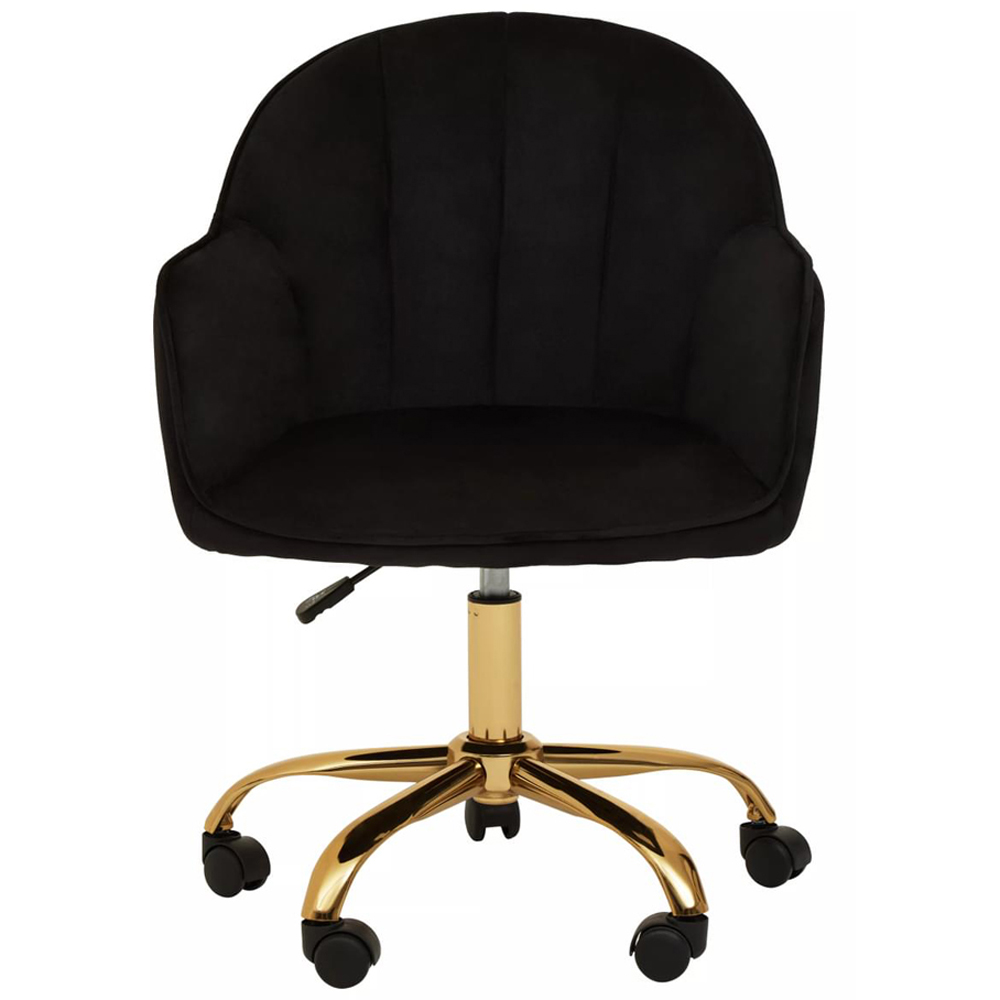 Interiors by Premier Brent Black and Gold Swivel Home Office Chair Image 3