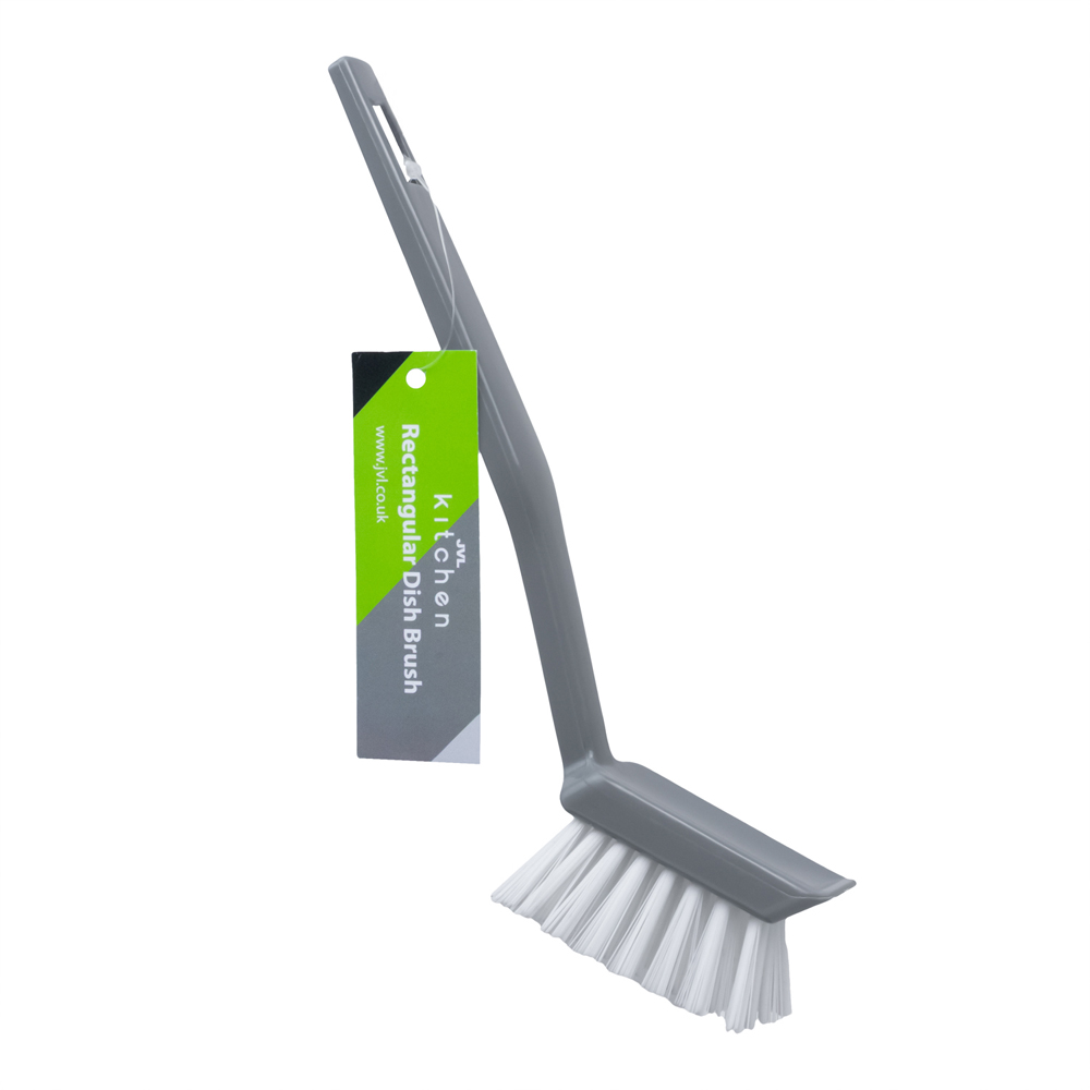 JVL Kitchen Rectangular Grey Dish Brush 20 Pack Image 5